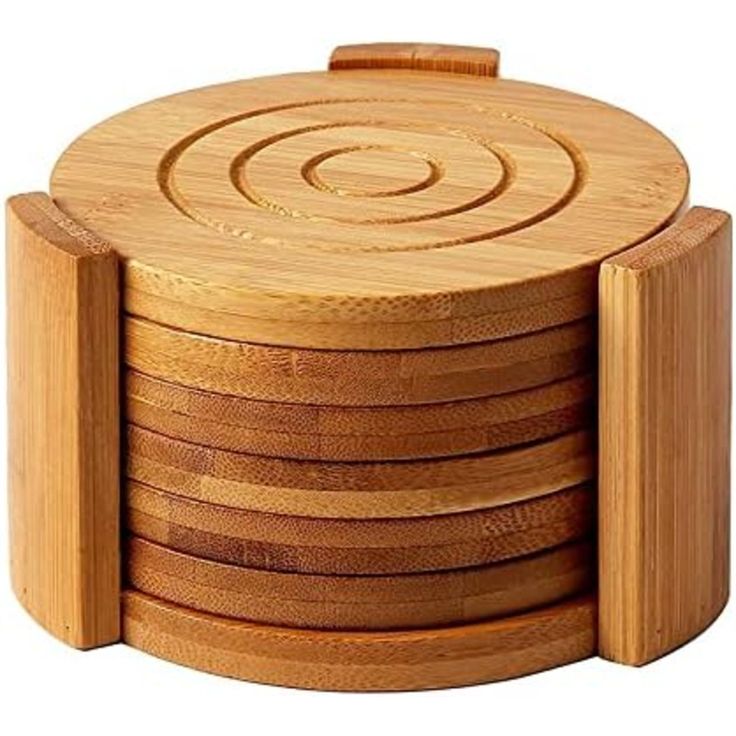 Exotic Circular Bamboo Coasters set of 6