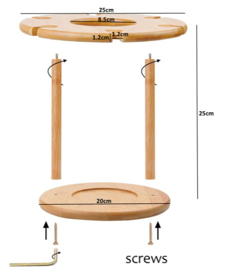 Bamboo Wine Glass Rack & Bottle Holder