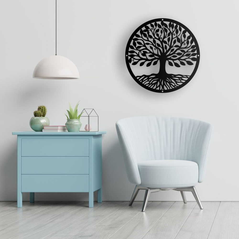 Tree Raised Metal Wall Art Home Décor - 60x60cm
